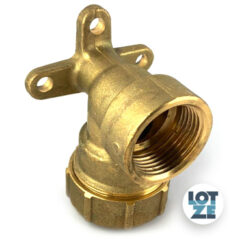 PE-Rohr Klemmverbinder Wandwinkel 90° Messing