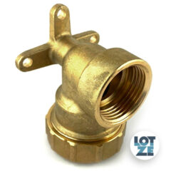 PE-Rohr Klemmverbinder Wandwinkel 90° Messing