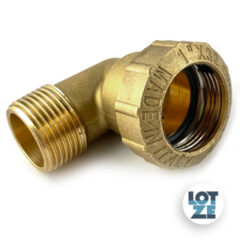 PE-Rohr Klemmverbinder Winkel 90° Messing