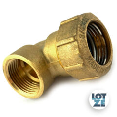 PE-Rohr Klemmverbinder Winkel 90° Messing