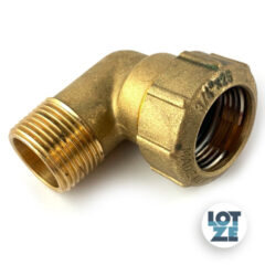 PE-Rohr Klemmverbinder Winkel 90° Messing