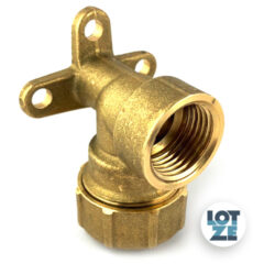 PE-Rohr Klemmverbinder Wandwinkel 90° Messing