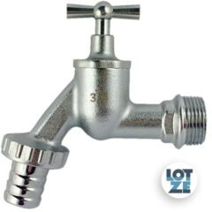 Wasserhahn Auslaufventil Messing matt-chrom