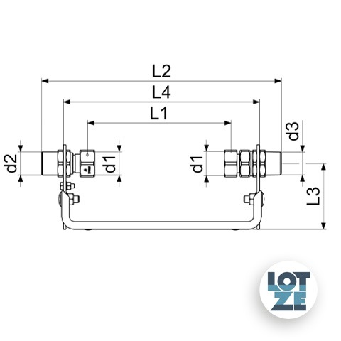 Wasserzähler Anschlussgarnitur verzinkt – Bild 2