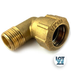 PE-Rohr Klemmverbinder Winkel 90° Messing