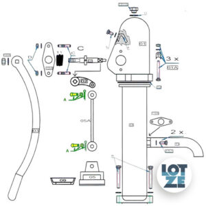Bolzen, Splint und Scheibe für NP/SD-75 Standard
