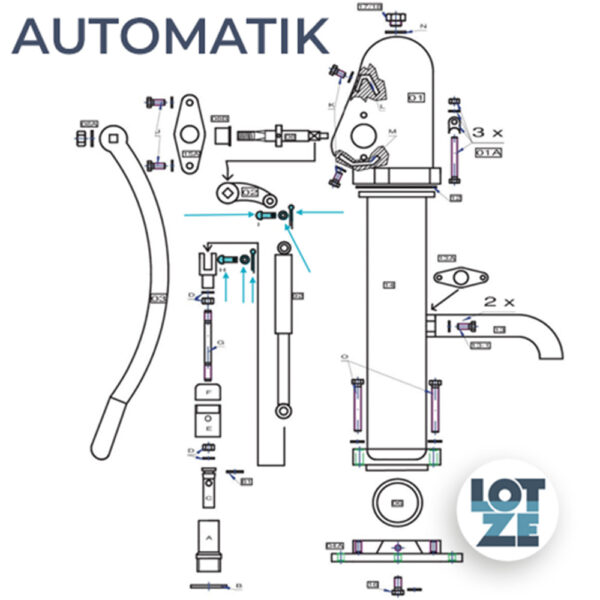 Bolzen, Splint und Scheibe für SD-75 Automatik/Optima – Bild 2