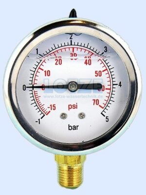 Vakuummeter Ölbrenner 63 mm ¼" radial mit Glyzerinfüllung Manometer Ölpumpe 
