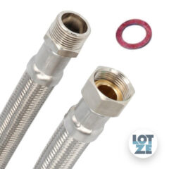 Panzerschlauch Flexschlauch ¾ Zoll i/a Edelstahl    50cm